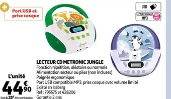Auchan Lecteur cd metronic jungle offre