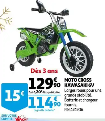 Auchan Kawasaki 6v moto cross offre