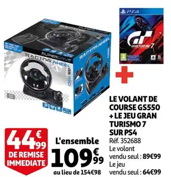 Auchan Le volant de course gs550 + le jeu gran turismo 7 sur ps4 offre