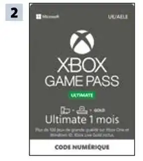Auchan La carte game pass ultimate 1 mois offre