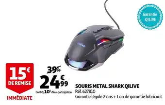 Auchan Qilive souris metal shark offre