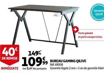Auchan Qilive bureau gaming offre