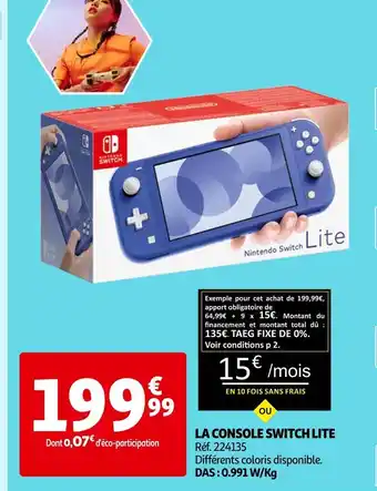 Nintendo la console switch lite