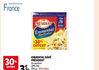 Auchan Président emmental râpé offre