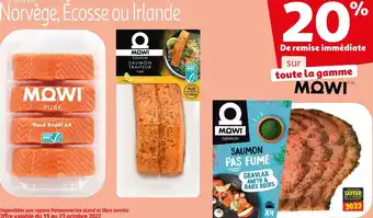 Auchan Mowi 20% de remise immédiate sur toute la gamme mowi offre