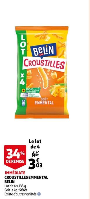 Auchan Belin croustilles emmental offre