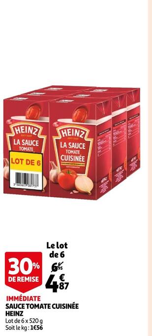 Auchan Heinz sauce tomate cuisinée offre