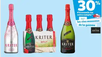 Auchan Kriter 30% d'économie sur votre compte waaoh! sur les vins mousseux de la gamme kriter offre