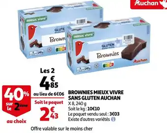 Auchan Mieux vivre brownies sans gluten offre