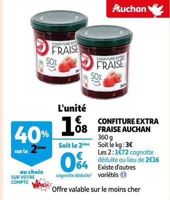 Auchan Auchan confiture extra fraise offre