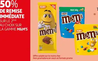 Auchan M&m's 50% de remise immédiate sur le 2ème au choix sur la gamme m&m's offre