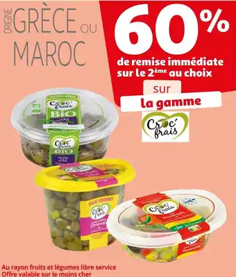 Auchan Croc'frais 60% de remise immédiate sur le 2ème au choix sur la gamme croc'frais offre