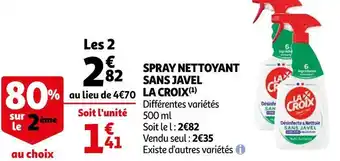 Auchan La croix spray nettoyant sans javel offre