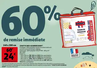 Auchan Dodo couette anti-acariens offre