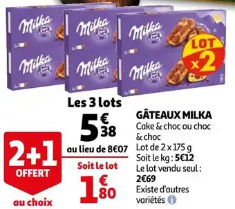 Auchan Milka gâteaux offre