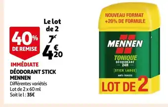 Auchan Mennen déodorant offre