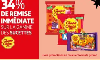 Auchan Chupa chups 34% de remise immédiate sur la gamme des sucettes chupa chups offre