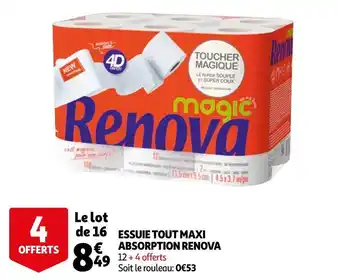 Auchan Renova essuie tout maxi absorption offre