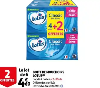 Auchan Lotus boite de mouchoirs offre