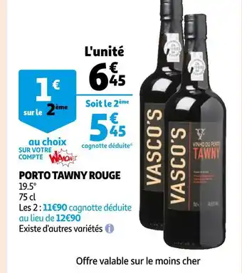 Auchan Porto tawny rouge offre