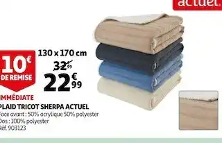 Auchan Sherpa plaid tricot offre