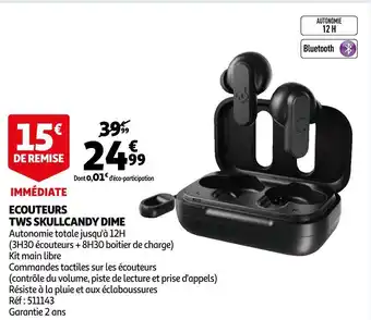 Tws skullcandy dime ecouteurs