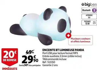 Auchan Enceinte bt lumineuse panda offre