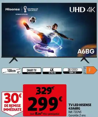 Auchan Hisense tv led 43a6bg offre