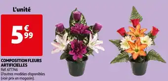 Auchan Composition fleurs artificielles offre