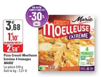 G20 Pizza crousti moelleuse extrême 4 fromages MARIE offre