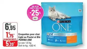 G20 Croquettes pour chat light au poulet et blé PURINA ONE offre