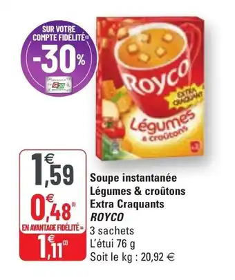 Soupe instantanée légumes & croûtons extra craquants ROYCO