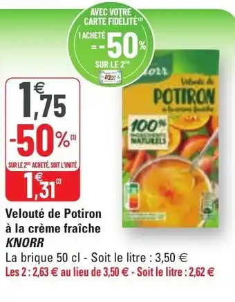 G20 Velouté de potiron à la crème fraîche KNORR offre