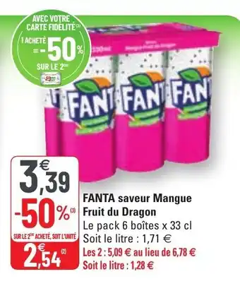 G20 FANTA saveur mangue fruit du dragon offre