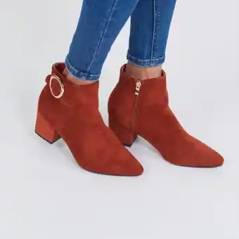 3 suisses 3s. x le vestiaire - bottine à talon en suédine avec boucle - les chaussures femme offre