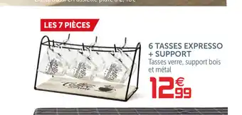 6 Tasses Expresso +Support