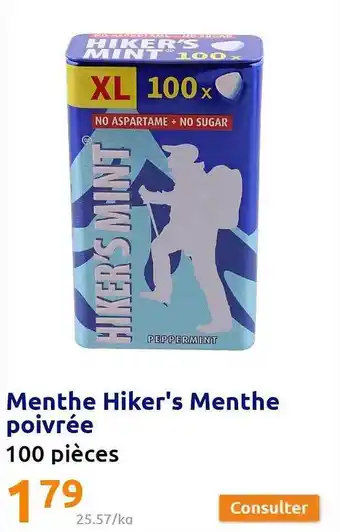 Action Menthe hiker's menthe pivrée offre