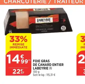 Bi1 Foie Gras de Canard Entier Labeyrie offre