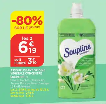 Bi1 Assouplissant Origine Végétale Concentré Soupline offre