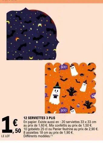 E.Leclerc 12 serviettes 3 Plis offre