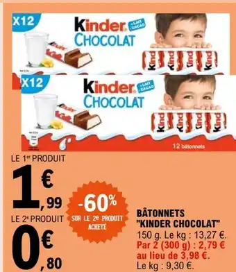 E.Leclerc Bâtonnets Kinder Chocolat offre