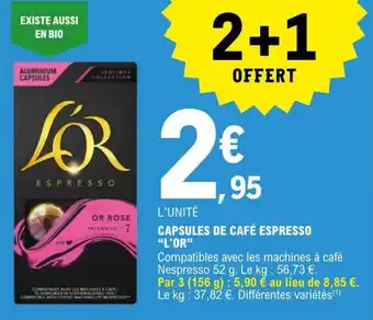 E.Leclerc Capsules de Café Espresso l'Or offre