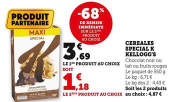 Super U Kellogg's cereales special k offre