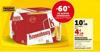 Super U Kronenbourg biere blonde 4,2° offre