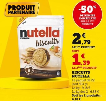 Super U Nutella biscuits offre