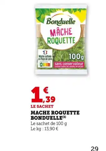 U Express Bonduelle mache roquette offre