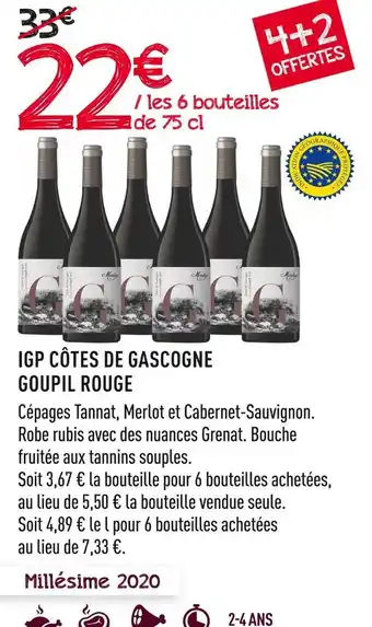 Frais d'ici Goupil igp côtes de gascogne rouge offre