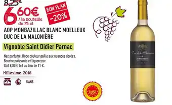 Duc de la malonière aop monbazillac blanc moelleux