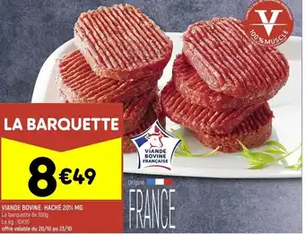 Leader Price Viande bovine haché 20% mg offre
