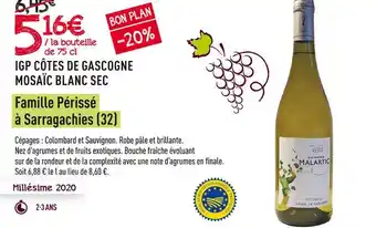 Frais d'ici Mosaïc igp côtes de gascogne blanc sec offre